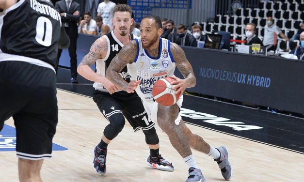 Brindisi ruggisce anche alla SegafredoArena e sono sei vittorie di fila: Virtus Bologna subisce i colpi di Thompson e Harrison