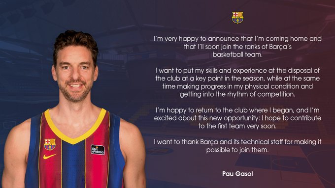 Barcellona, ufficiale l’arrivo di Pau Gasol