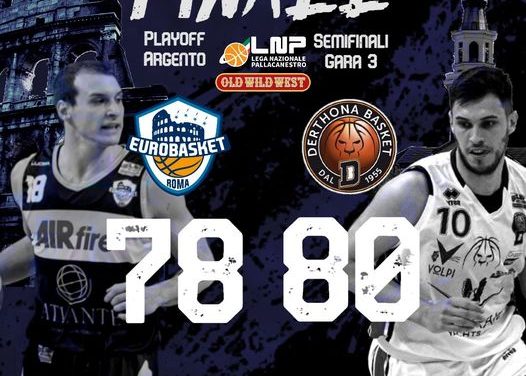 Tortona sconfigge l’Eurobasket Roma 78-80 a Ferentino e si porta avanti 2-1 nella serie