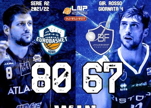 Prima vittoria casalinga dell’Eurobasket Roma, sconfitta Fabriano 80-67 al PalaCoccia di Veroli