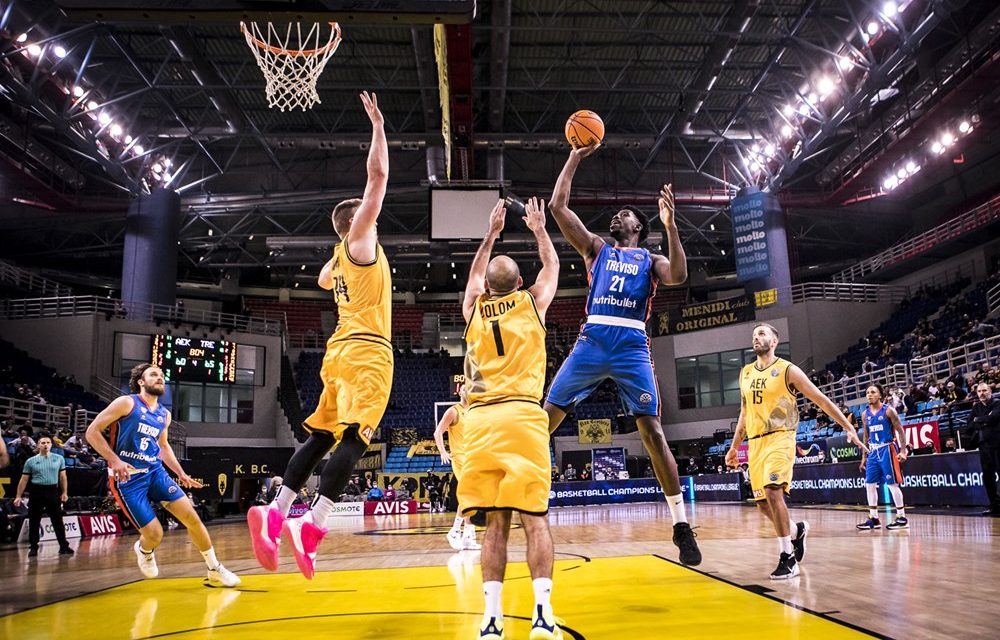 Le pagelle di Treviso-AEK Atene: Sims incontenibile, sugli scudi la prova di Dimsa, nel team greco in luce Colom