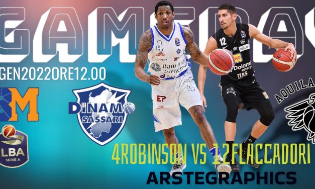 Il Gameday di BM è Sassari-Trento, fari puntati sul duello tra Gerald Robinson e Diego Flaccadori