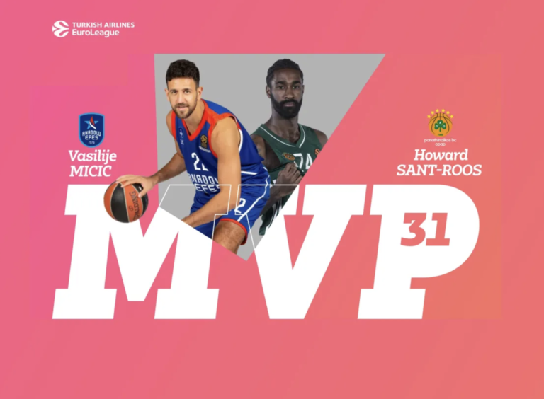 Vasilije Micic e Howard Sant-Roos nominati co-MVP del turno 31 di Euroleague