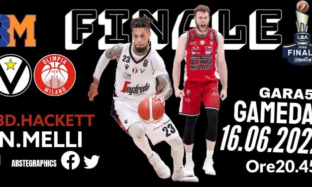Il Gameday è Virtus Bologna-Olimpia Milano gara 5: duello a distanza tra Hackett e Melli