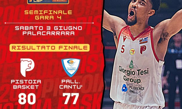 BM ON A2 SPECIALE PLAYOFF/ Pistoia vince ancora contro Cantù, si andrà a gara 5 (80-77) – di Alessandro di Bari