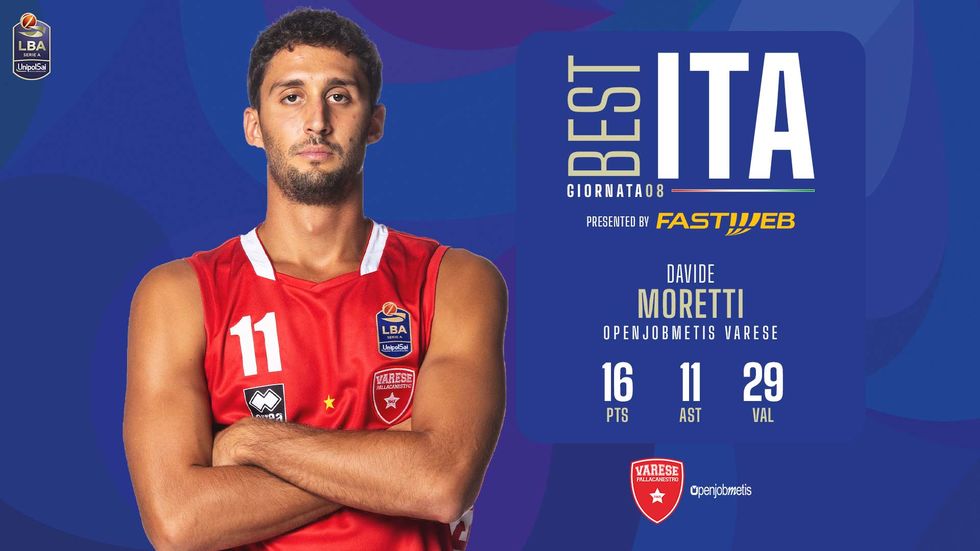 Davide Moretti è il “The Best ITA” dell’8° turno di LBA