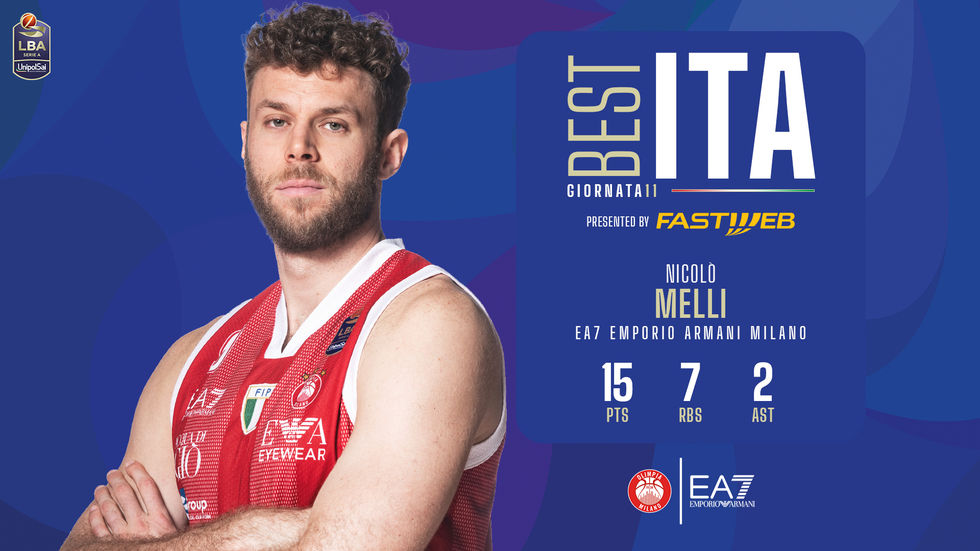 Nicolò Melli è The Best Ita dell’11ª giornata della Serie A Unipolsai