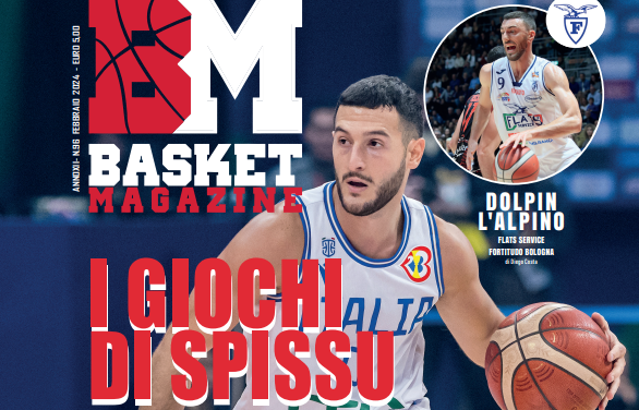 BM DI FEBBRAIO IN EDICOLA. COPERTINA  PER MARCO SPISSU. COPERTINA LOCALE PER IFFE LUNDBERG  POSTER DI CJ MASSINBURG. I PERSONAGGI: DENEGRI, GALLOWAY, BOLPIN, MONALDI, GILGEOUS. LE STORIE : THE CAGERS,  REAL JAZZ JOHNSON PER RIETI,  LE AVVENTURE DI MENETTI, CECCO VESCOVI E IL GEAS . LE GRANDI INTERVISTE: VAN DEN SPIEGEL L’ INCHIESTA: PARLANO I COACH STRANIERI  E TANTO ALTRO .. .