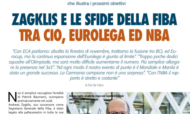 SU BM APPENA USCITO IN EDICOLA, UNA GRANDE ESCLUSIVA: PARLA ANDREAS ZAGKLIS NUMERO UNO DELLA FIBA SU TUTTI I TEMI CALDI DEL BASKET CHE MONDIALE. INTERVISTA DEL NOSTRO ELIO DE FALCO
