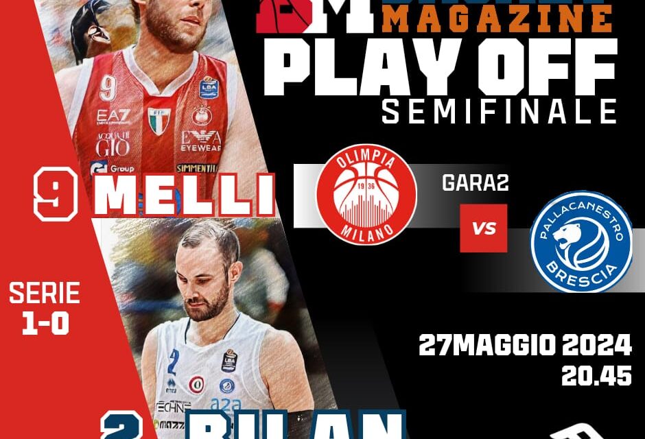 BM GAMEDAY PLAYOFF LBA/ Tempo di gara 2 tra Milano e Brescia: in luce la lotta sotto i tabelloni tra Nicolò Melli e Miro Bilan – di Valerio Laurenti