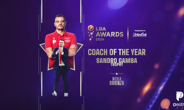 LBA AWARDS 2024 – NICOLA BRIENZA CONQUISTA IL SANDRO GAMBA TROPHY – COACH OF THE YEAR