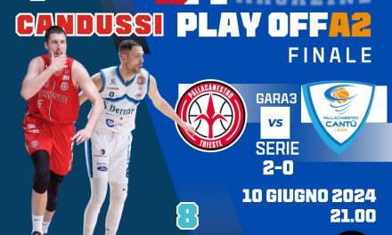 BM GAMEDAY PLAYOFF ON A2/ Tempo di gara 3 tra Trieste e Cantù: sfida sotto i tabelloni tra Candussi e Baldi-Rossi – di Valerio Laurenti
