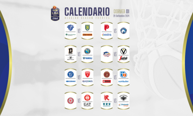 Ufficiale il calendario di LBA: si parte il 29 settembre con Trapani Shark-Virtus Bologna