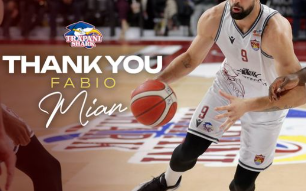 Trapani saluta Fabio Mian