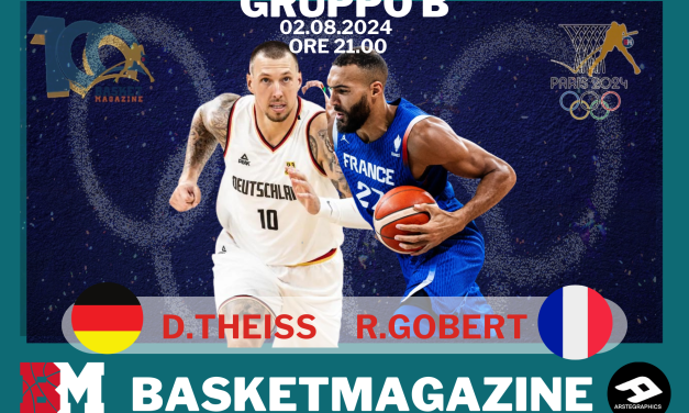 BM PARIS 2024/ Il Gameday è la sfida per il primo posto del girone tra Francia e Germania: duello sotto i tabelloni tra Daniel Theiss e Rudy Gobert – di Valerio Laurenti