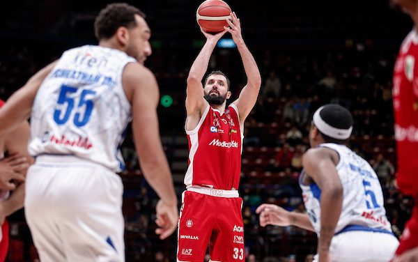 Olimpia Milano, la situazione dall’infermeria: Mirotic si ferma due settimane, LeDay e Bolmaro sono a Istanbul