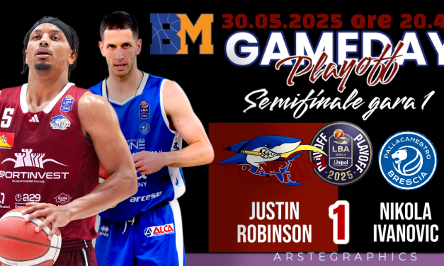 BM ON LBA/ Il Gameday è gara 1 tra Trapani e Brescia: in evidenza il duello tra Nikola Ivanovic e Justin Robinson – di Valerio Laurenti