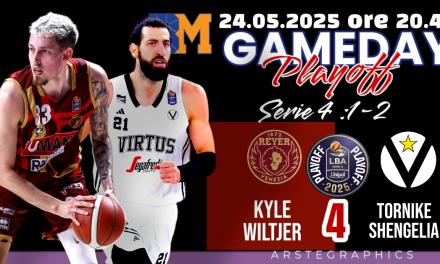 BM GAMEDAY PLAYOFF LBA/ LA VIRTUS VUOLE CHIUDERE LA PRATICA, VENEZIA ANCORA SOGNA: WILTJER CHE INTENSITÀ, SHENGELIA IN FORTE DUBBIO – di EUGENIO PETRILLO