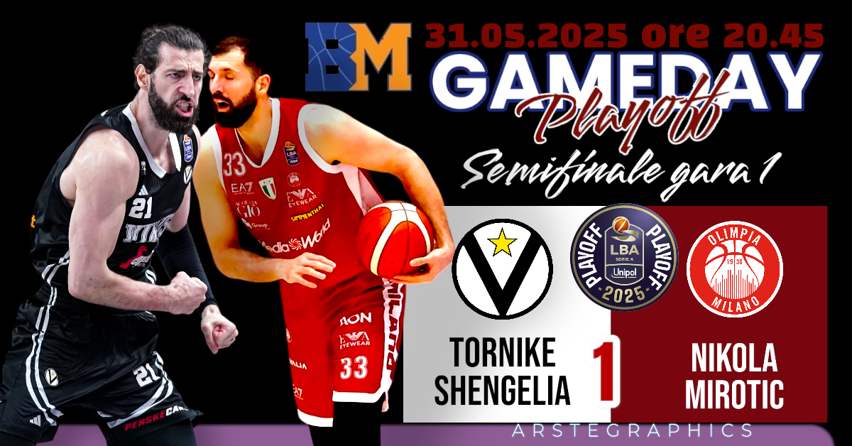 BM GAMEDAY PLAYOFF LBA/ VIRTUS BOLOGNA-MILANO, GARA1: SHENGELIA E MIROTIC GLI UOMINI COPERTINA CON LE VALIGE IN MANO? – di EUGENIO PETRILLO