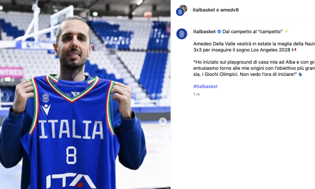 AMEDEO DELLA VALLE TORNA IN AZZURRO: VESTIRÀ LA MAGLIA DELLA NAZIONALE 3×3