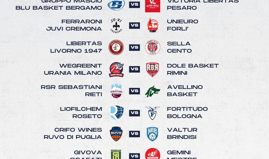 La programmazione della prima giornata di Serie A2
