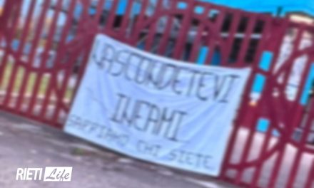 NOTA DELLA RSR SEBASTIANI RIETI SULLO STRISCIONE APPARSO FUORI DAL PALASOJOURNER