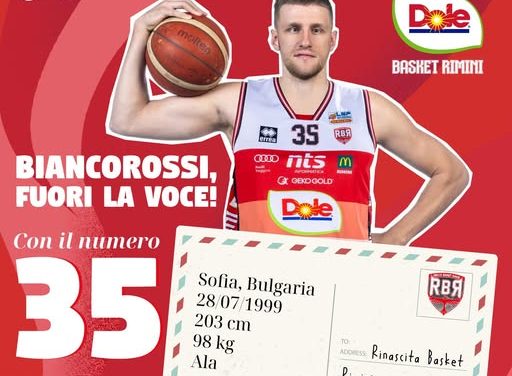 BM MERCATO A2 / Ivan Alipiev è un nuovo giocatore della Dole Basket Rimini: il comunicato ufficiale