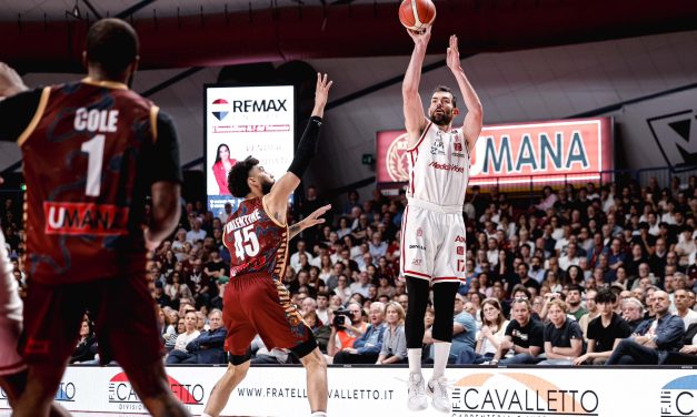 BM DA LBA/ LE PAGELLE: Olimpia vince con il capitano Ricci e Bolmaro, super Cole e uno sforzo dei lunghi non basta alla Reyer per 85-90 – di Ilaria Tubia