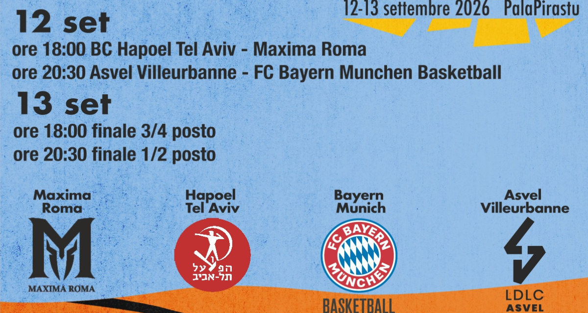 BM Preseason | City of Cagliari 2026, al via il torneo: Maxima Roma sfida l’Hapoel Tel Aviv