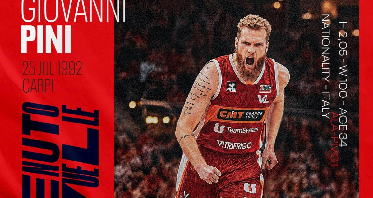 BM MERCATO | Pesaro, ufficiale Giovanni Pini: accordo bimestrale per il lungo ex Avellino