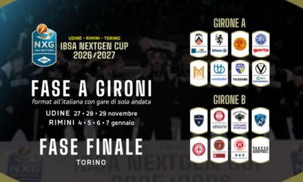 IBSA NextGen Cup 2026/27, ufficiali le sedi: fase a gironi a Udine e Rimini, Final Eight a Torino